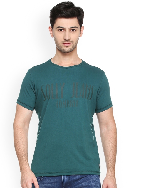 

Solly Jeans Co. Men Teal Printed Round Neck T-shirt