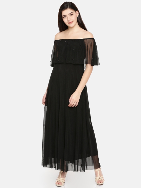 

CODE by Lifestyle Women Black Embellished Off-Shoulder Maxi Dress