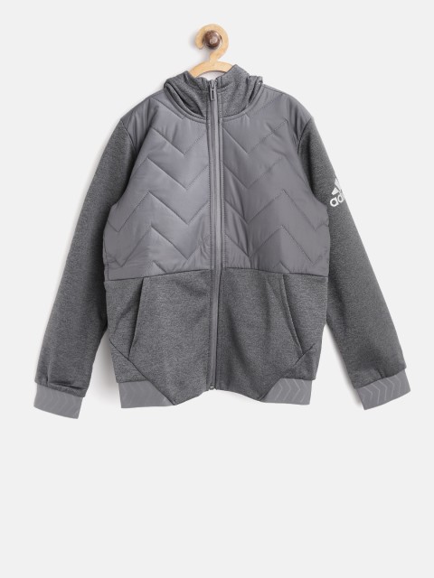 

ADIDAS Boys YB Nemeziz FZ Hooded Quilted Football Sweatshirt, Grey