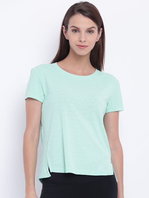 

ADIDAS Women Green FREELIFT Chill Self-Striped Training T-shirt