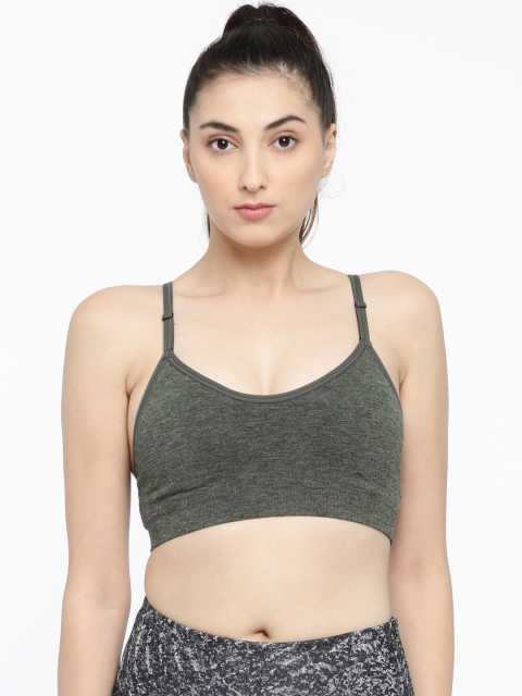 

ADIDAS Charcoal Grey Solid Non-Wired Lightly Padded Sports Bra