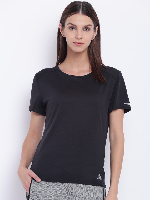 

ADIDAS Women Black Solid Climalite Running T-shirt