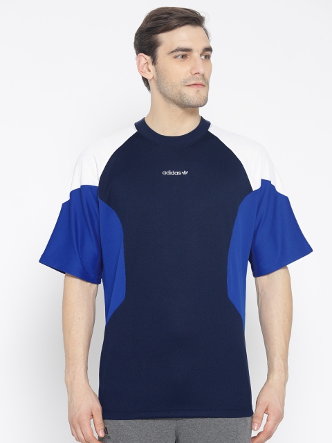 

Navy & White Eqt Curve Colourblocked T-Shirt, Navy blue