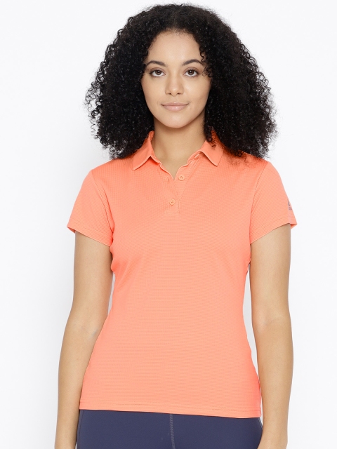 

ADIDAS Women Orange Tennis Climachill Polo Solid T-shirt