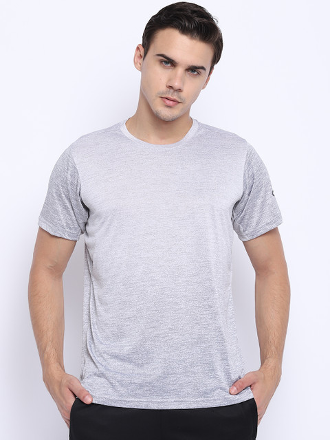

ADIDAS Men Grey Melange Freelift Gradi Solid Training T-shirt
