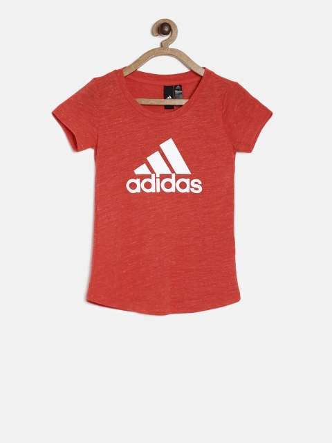 

ADIDAS Girls Red Printed Round Neck T-shirt