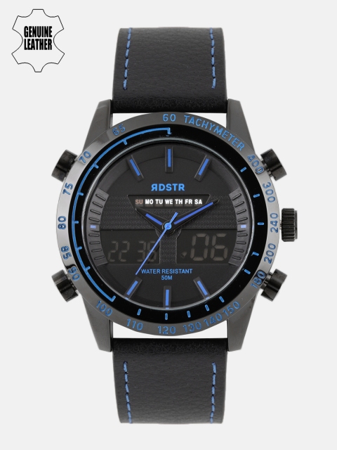 

Roadster Unisex Black Analogue & Digital Leather Watch MFB-PN-OS-AD1701