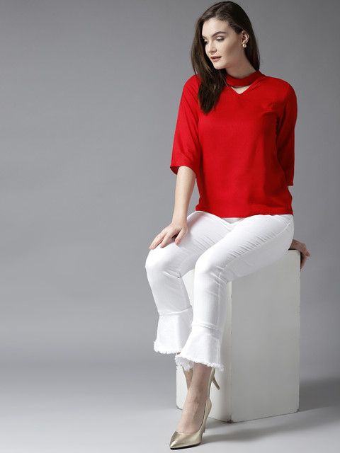 

HERE&NOW Women Red Solid Top