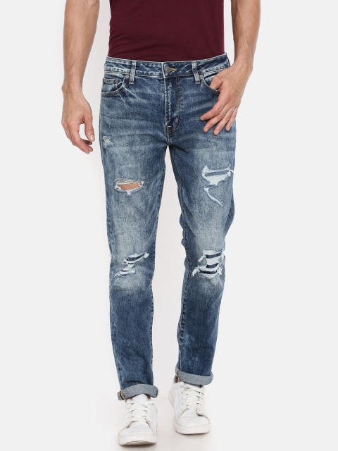 

AMERICAN EAGLE OUTFITTERS Men Blue Slim Fit Mid-Rise Mildly Distressed Stretchable Jeans