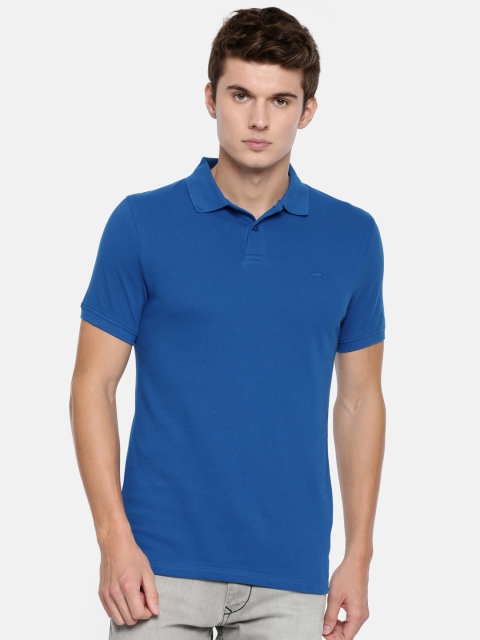 

Jack & Jones Men Blue Solid Polo Collar T-shirt