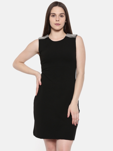 

Deal Jeans Women Black Solid Embellished Sheath Dress