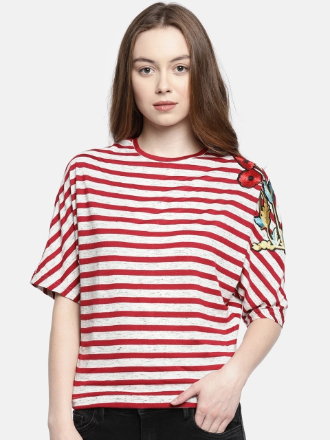 

Deal Jeans Women Red & White Striped Top