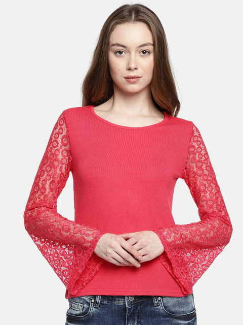 

Deal Jeans Women Coral Red Solid Top