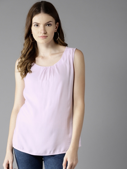 

HERE&NOW Women Lavender Solid A-Line Top