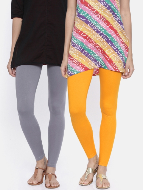 

Bitz Women Pack Of 2 Ankle Length Leggings, Grey
