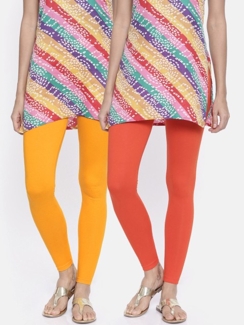 

Bitz Women Pack of 2 Solid Leggings, Yellow
