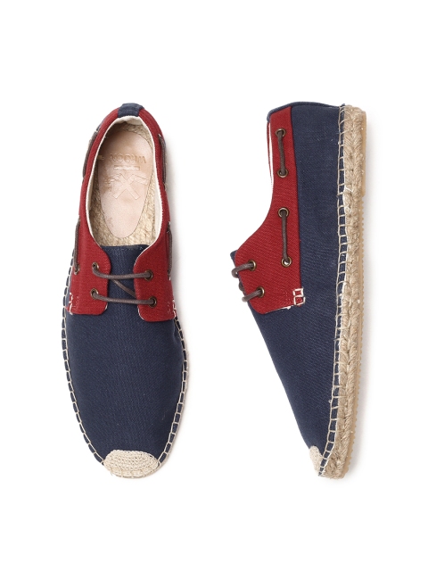 

WROGN Men Navy Blue & Red Colourblocked Espadrilles