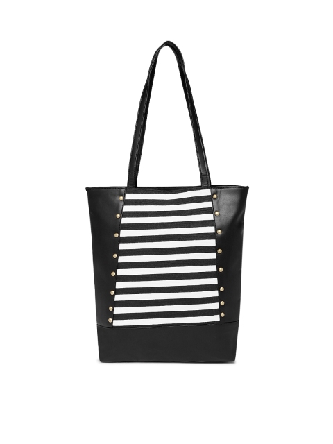 

Kanvas Katha Black & White Striped Tote Bag