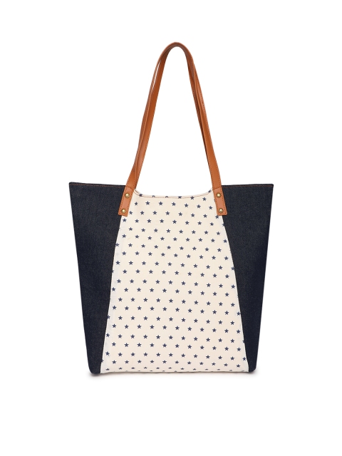 

Kanvas Katha Navy Blue & Cream-Coloured Printed Shoulder Bag