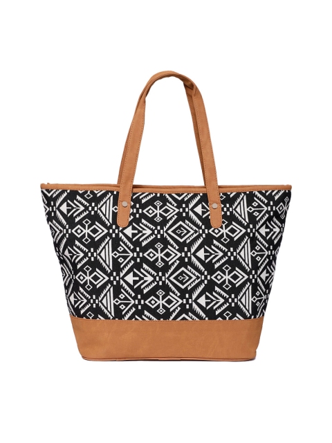 

Kanvas Katha Black Printed Tote Bag