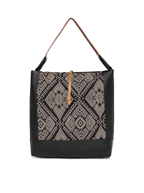 

Kanvas Katha Black & White Printed Tote Bag