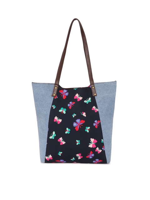 

Kanvas Katha Blue & Black Printed Shoulder Bag