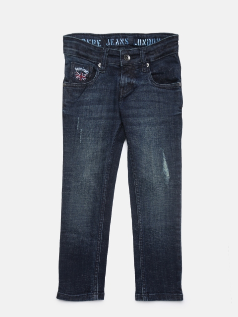 

Pepe Jeans Boys Blue Slim Fit Mid-Rise Mildly Distressed Jeans
