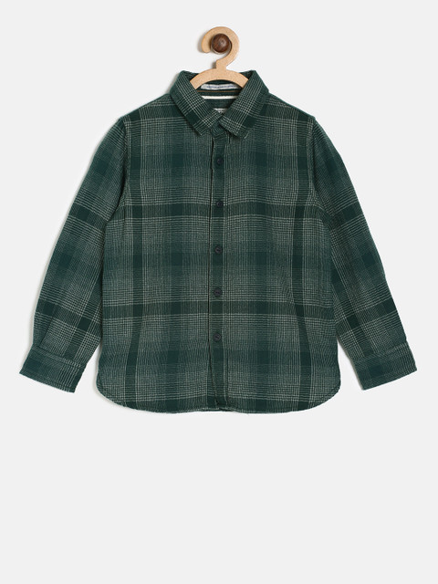

Pepe Jeans Boys Olive Green Regular Fit Checked Casual Shirt