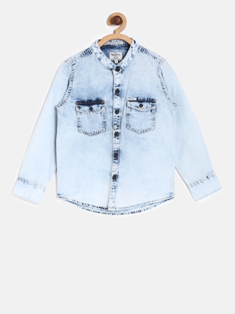 

Pepe Jeans Boys Blue Regular Fit Solid Casual Shirt