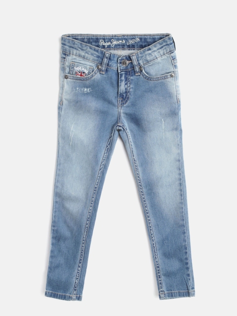 

Pepe Jeans Girls Blue Skinny Fit Mid-Rise Low Distress Stretchable Jeans