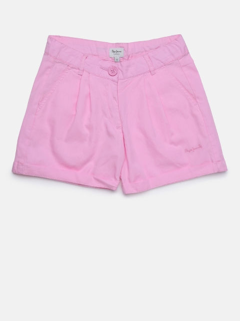 

Pepe Jeans Girls Pink Solid Regular Fit Shorts