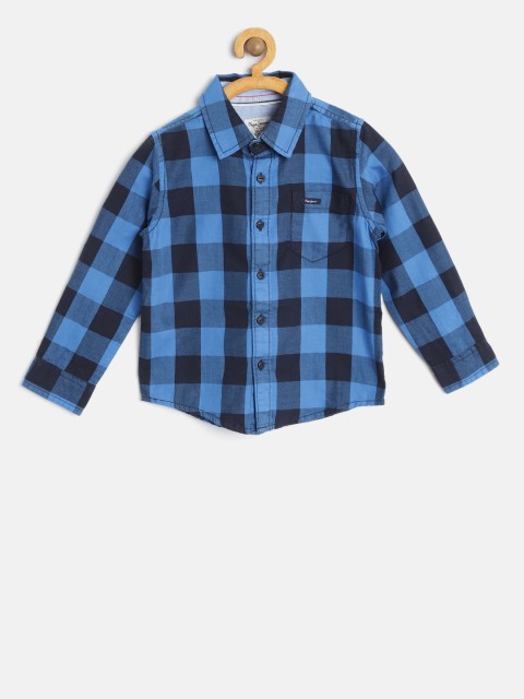 

Pepe Jeans Boys Blue Regular Fit Checked Casual Shirt