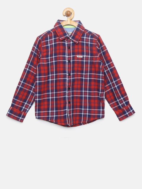 

Pepe Jeans Boys Red & Blue Regular Fit Checked Casual Shirt