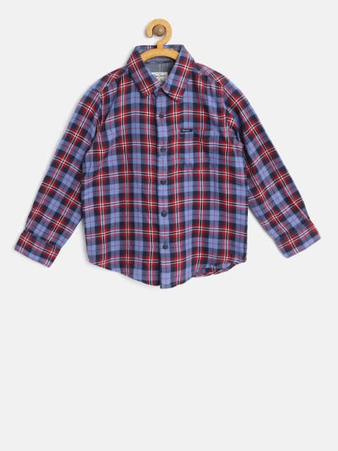 

Pepe Jeans Boys Blue & Red Regular Fit Checked Casual Shirt