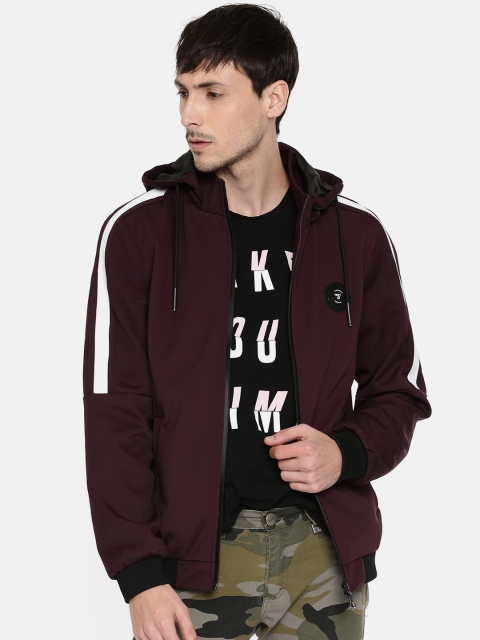 

The Indian Garage Co Men Burgundy Solid Bomber