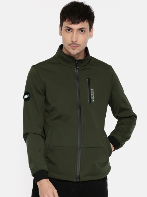 

The Indian Garage Co Men Olive Green Solid Tailored Jacket