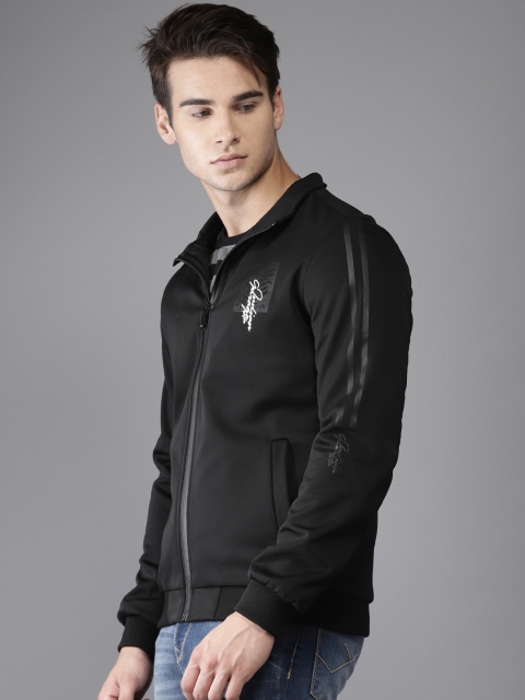 

The Indian Garage Co Men Black Solid Bomber