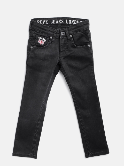 

Pepe Jeans Boys Black Cashed Slim Fit Mid-Rise Clean Look Stretchable Jeans