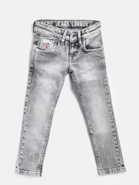 

Pepe Jeans Boys Grey Cashed Slim Fit Mid-Rise Clean Look Stretchable Jeans