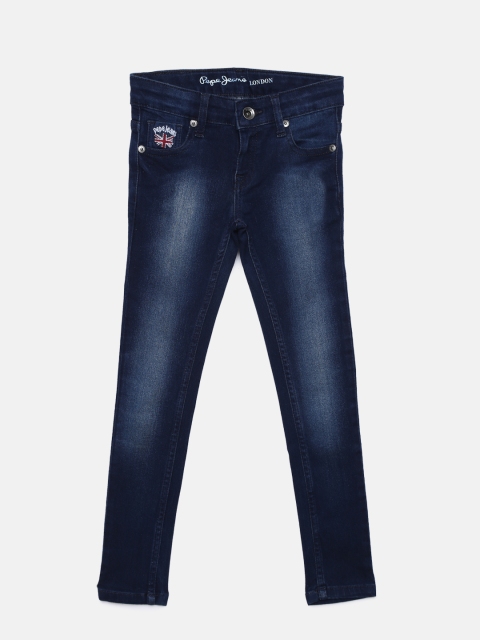 

Pepe Jeans Girls Blue Skinny Fit Mid-Rise Clean Look Jeans