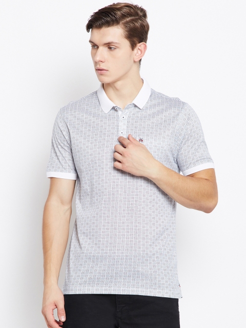

Crimsoune Club Men Grey Printed Polo Collar T-shirt