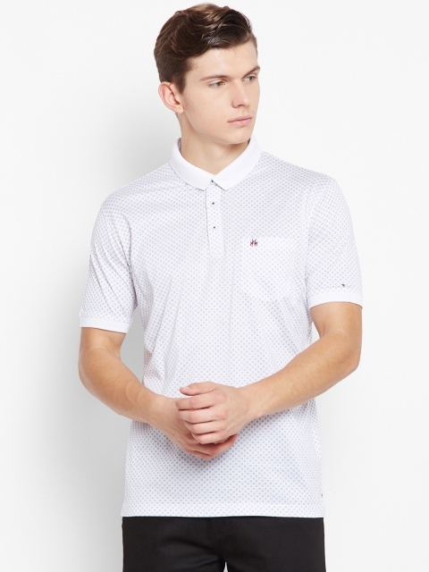

Crimsoune Club Men White Printed Polo Collar T-shirt