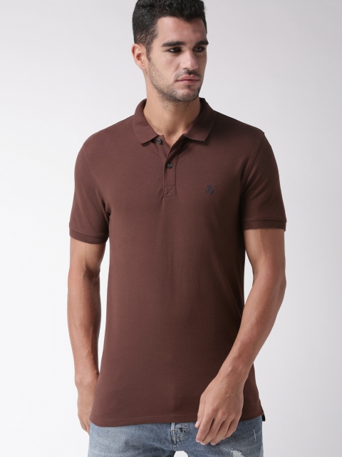 

SELECTED Men Maroon Solid Polo T-shirt