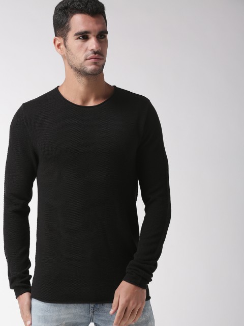 

SELECTED Men Black Solid Pullover
