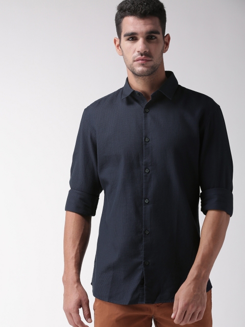 

SELECTED Men Navy Slim Fit Solid Casual Shirt, Navy blue
