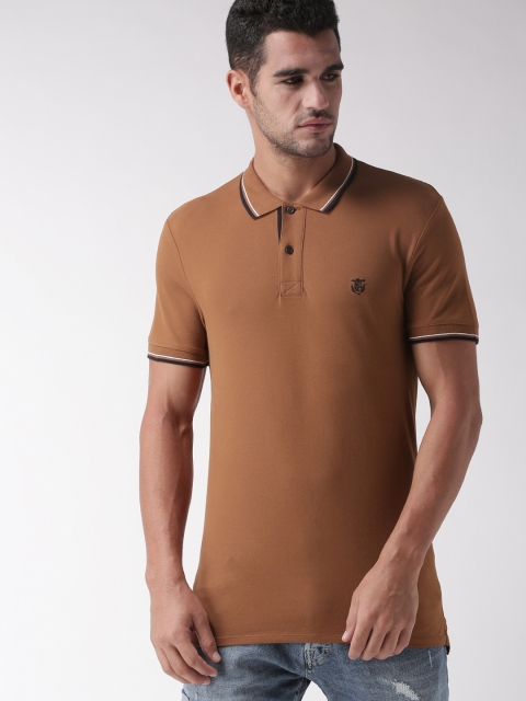 

SELECTED Homme Men Brown Solid Polo T-shirt