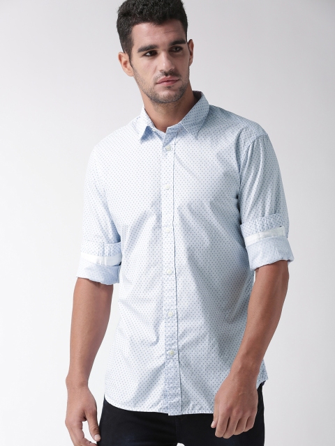 

SELECTED Men Blue Slim Fit Printed Casual Shirt