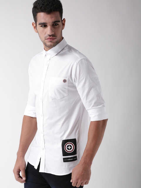 

SELECTED Men White Slim Fit Solid Casual Shirt