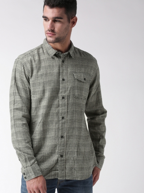 

SELECTED Homme Men Black & Beige Slim Fit Checked Casual Shirt
