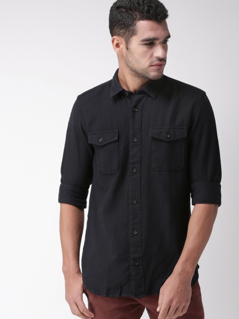 

SELECTED Men Navy Blue Slim Fit Solid Casual Shirt